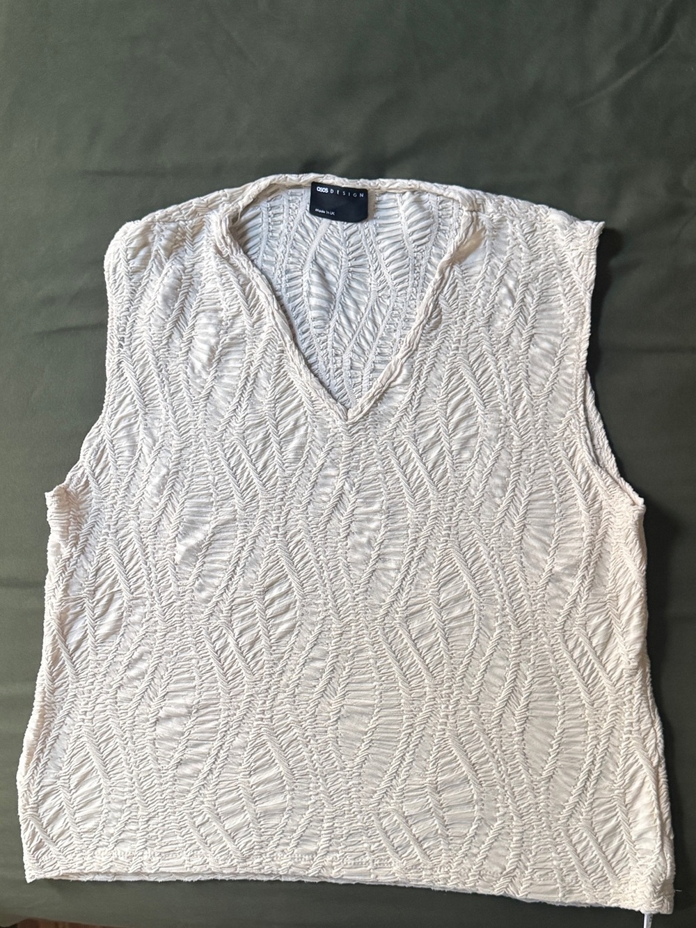 Men's Sleeveless Knit Tank Top - Cream